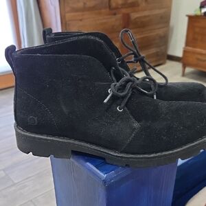 Born Black Ankle Boots with Suede Upper